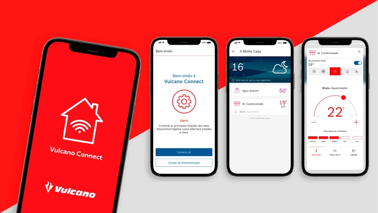 Controle facilmente o seu Ar Condicionado através da app Vulcano.